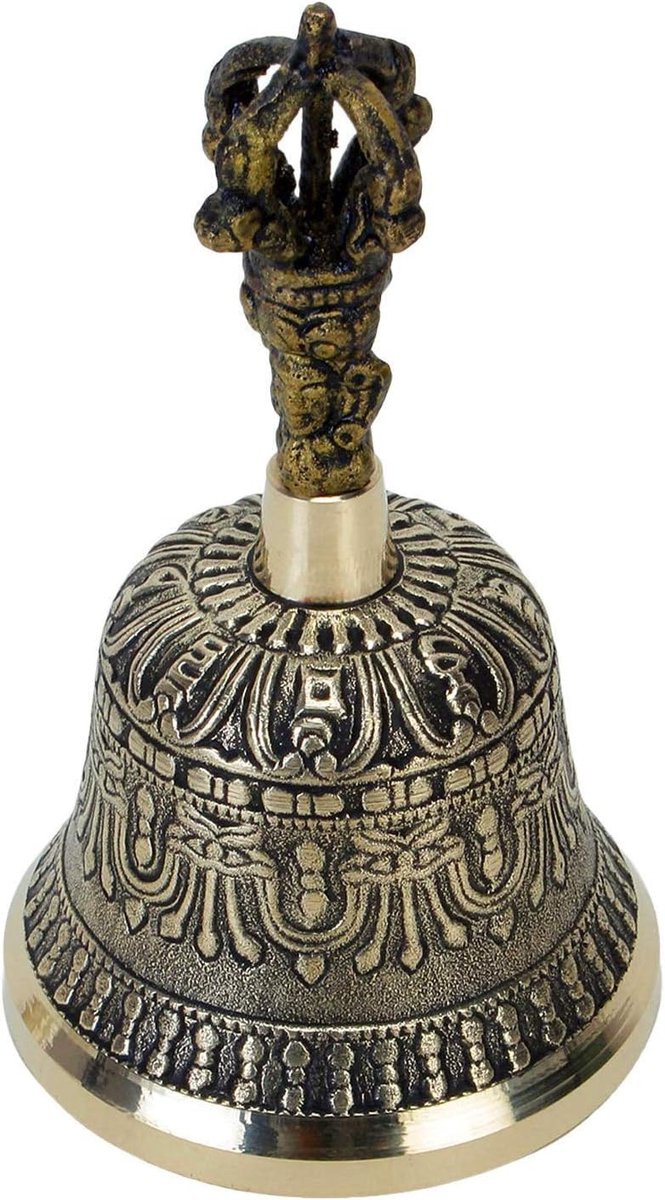 Impex Tibetaanse belletje voor meditatie en gebed Dorje Vajra boeddhistische bel ca. 10 cm kerstcadeau