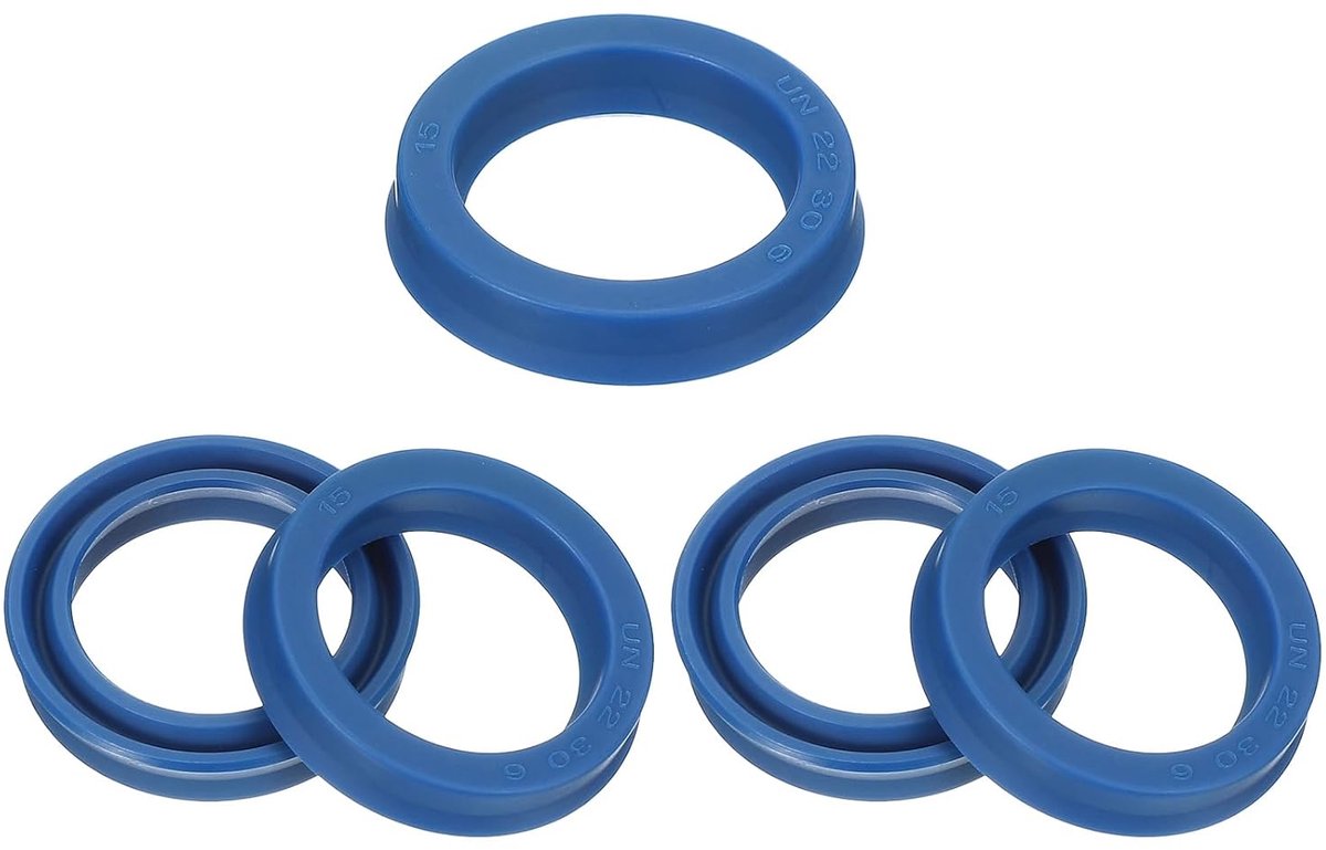 Radiale asafdichting 22 mm ID x 30 mm Od x 6 mm breedte, 5 stuks PU afdichting voor industriële lageras pompen zuiger cilindercilindercilinder, blauw