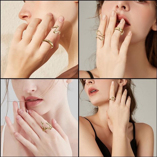 Ringen geometrie eenvoudige luxe lichte ring persoonlijkheid instelbare mode accessoires — afbeelding 5