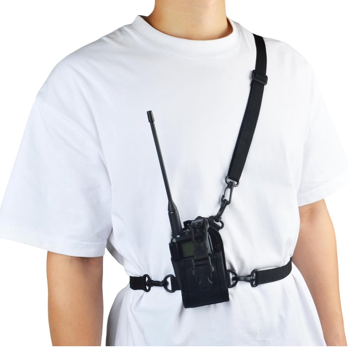 Radio Nylon Houder, Walkie-Talkie Holster | met Schouderriem voor Baofeng UV5R Quansheng UVK5 Retevis Kenwood Motorola Yaesu Icom Twee Manier Radio