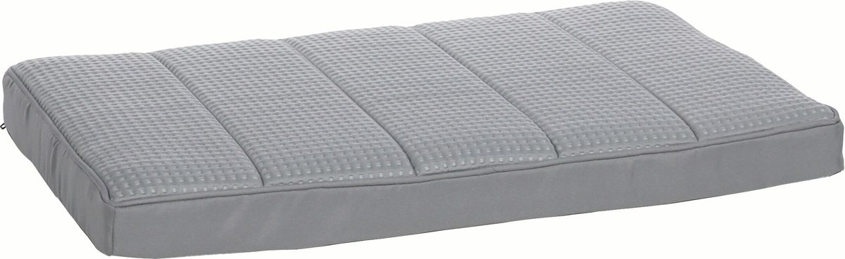 Flamingo - Hondenkussen Varga - Verkoelend en ergonomisch hondenkussen met memory foam voor bench – Grijs – 70,5 × 41,5 × 5 cm