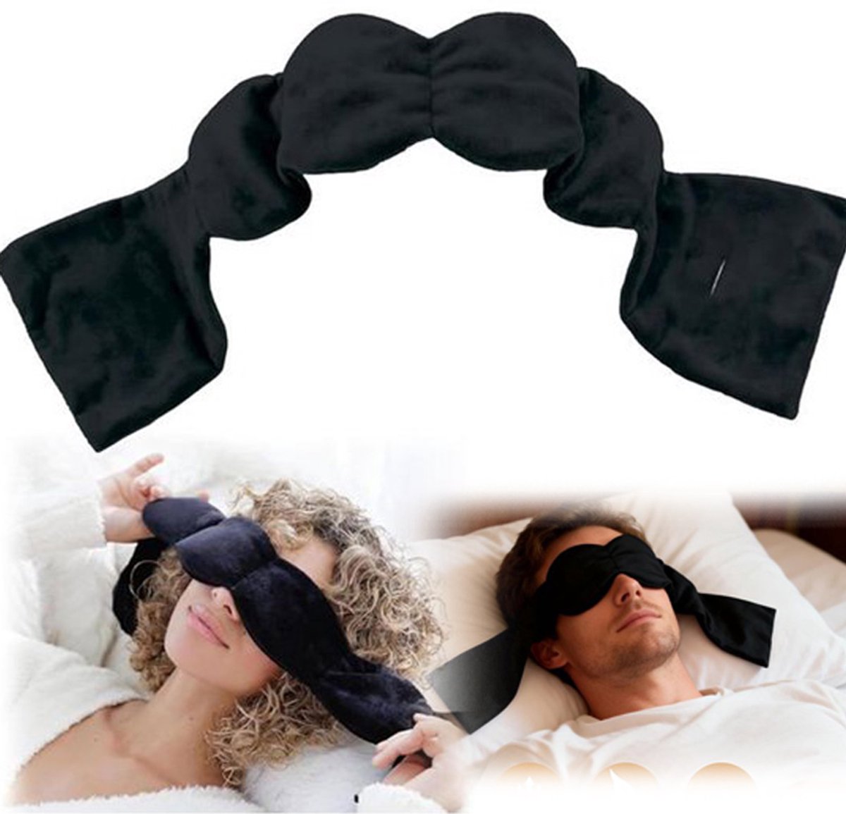Verzwaarde oogmasker - Ontspanning - Betere Nachtrust - Verzwaard Oogmasker voor Ontspanning - Zacht Slaapmasker met Gelijkmatige Druk, Lichtdicht en Ademend Nachtmasker voor Slapen, Reizen, Meditatie en Rust - Zwart