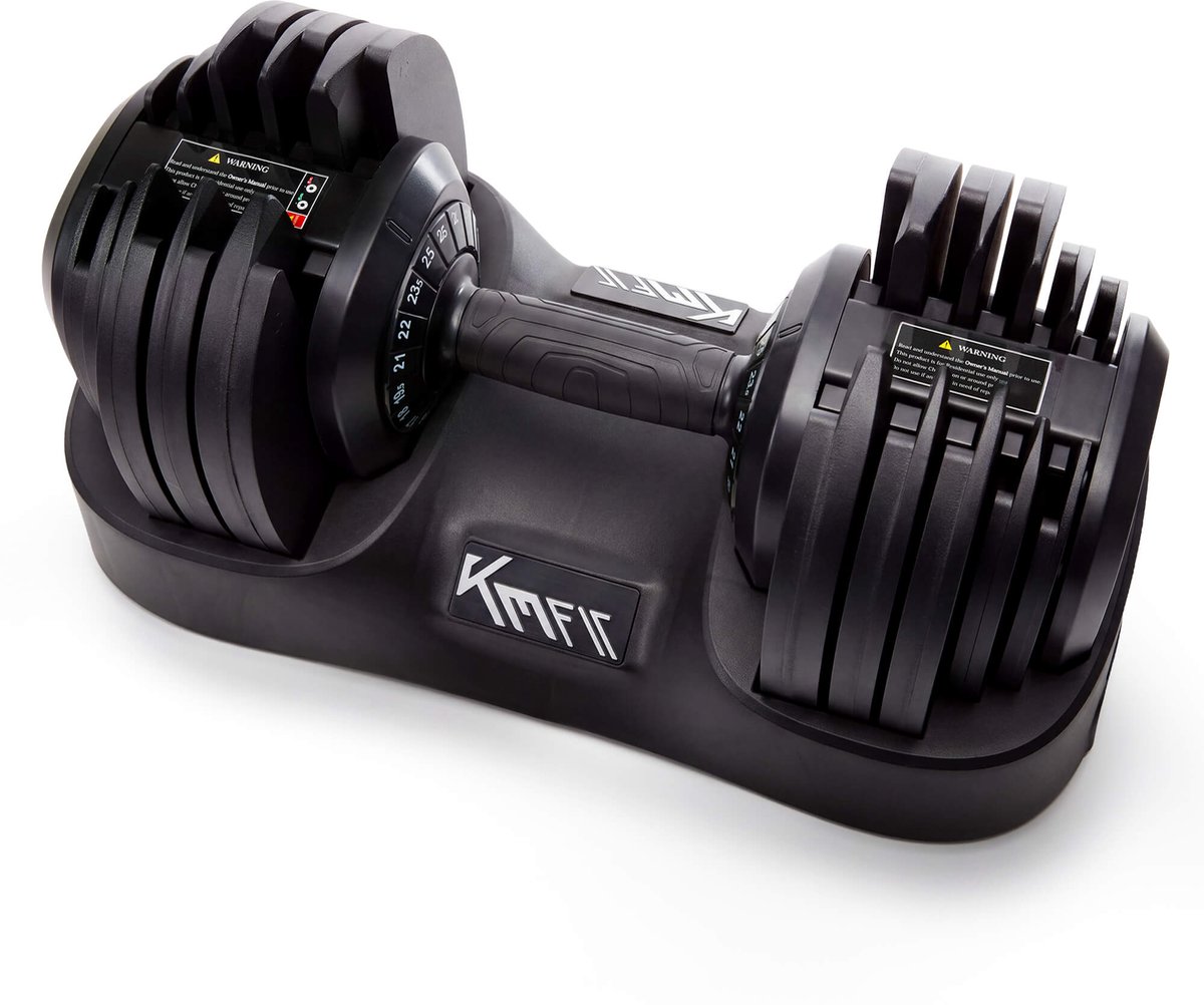 AREBOS Verstelbare Dumbbell 2,5-25kg,18 Niveaus,Krachttraining,Fitness met Basis