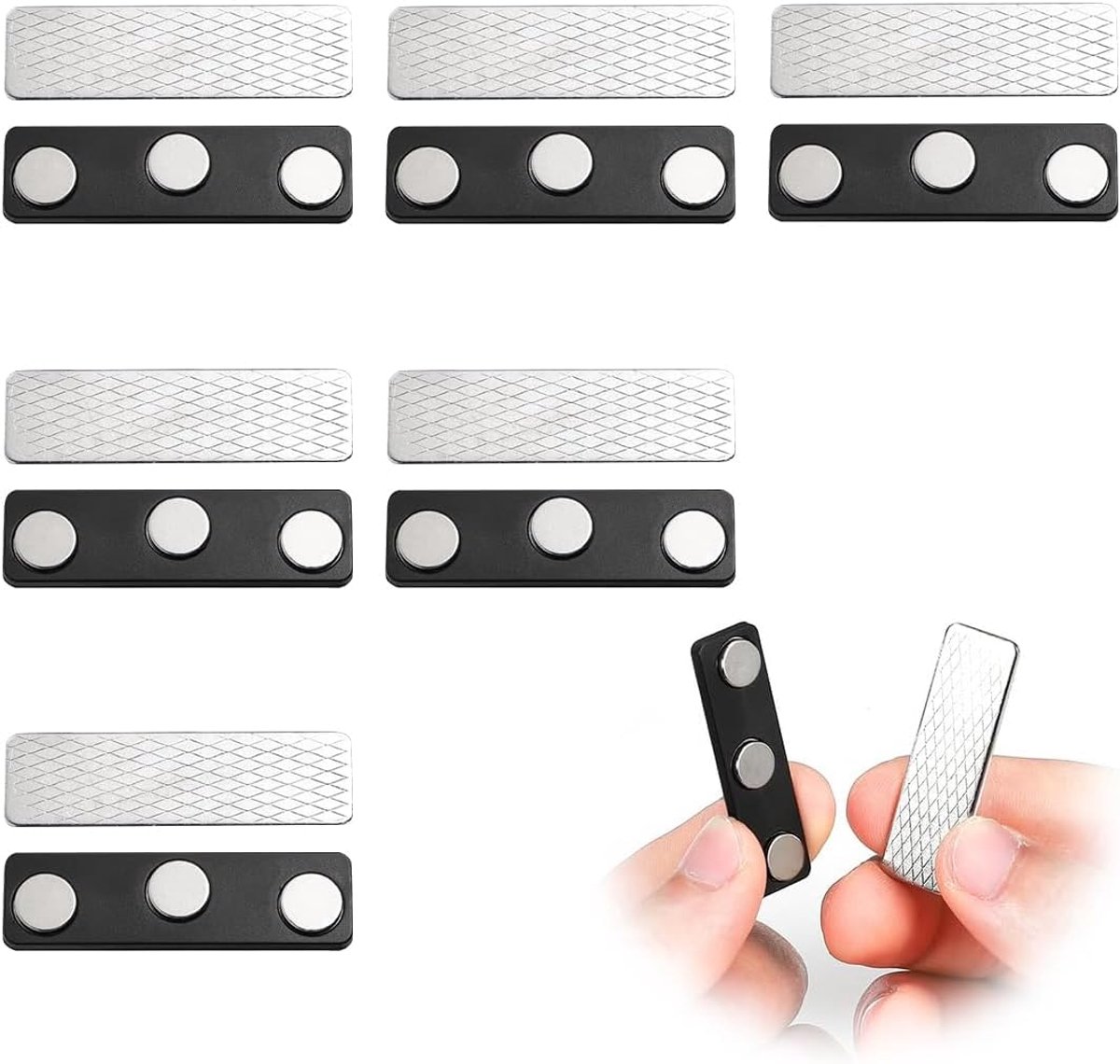 6 paar magnetische gordijnsluitingen, verduisteringsrolgordijn, accessoires voor raamgordijnen, gordijnmagneten met lijm, gordijnmagneten, clips voor verduisteringsgordijnen