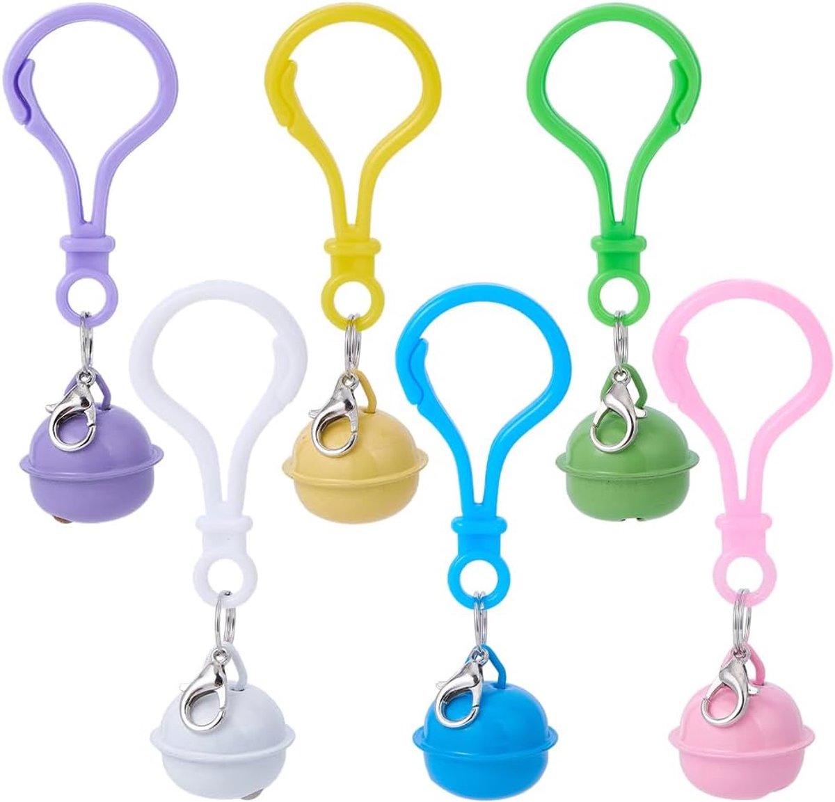 SO 24 stuks belletjes voor huisdieren, honden- of kattenhalsband, meerkleurig, met ronde belletjes