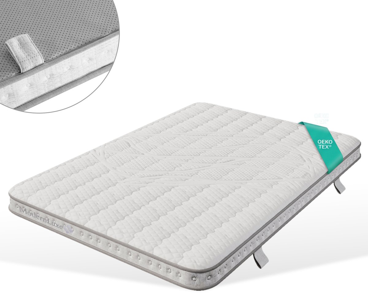 Matras 140x200 cm - 7-Zones Pocketvering Matras H3 Met Koudschuim, 1148 Veren, 280 kg Draagvermogen En OEKO-TEX