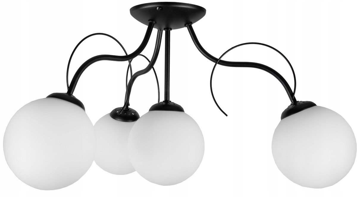 Moderne Plafondlamp Zwart/Wit Glas - Stijlvolle Loft Verlichting