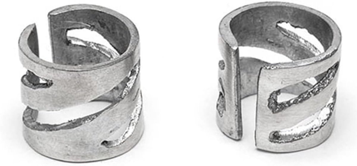 Ring met geperforeerde band van gerecycled aluminium, grootte verstelbaar, maat uniek, nikkel TESTED AL16220, aluminium, geen.