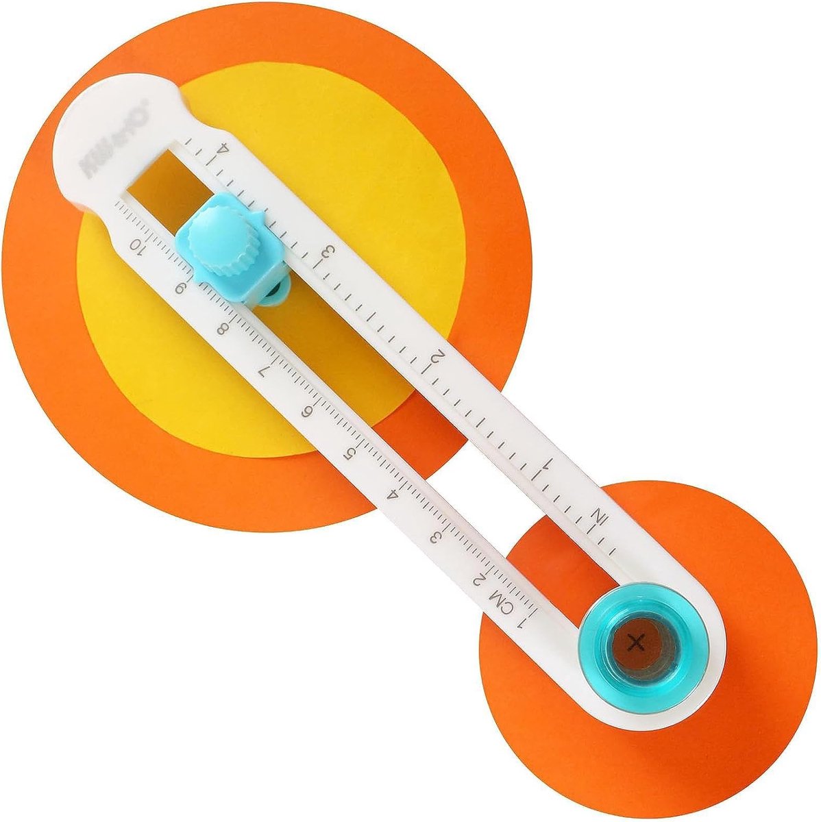 Cirkelsnijder voor papier - 360° draaibare trimmer - verstelbare briefopener - ronde snijder om zelf te maken - diameter van 2 - 20 cm - deegsnijder voor kaarten - albums - uitsparingen