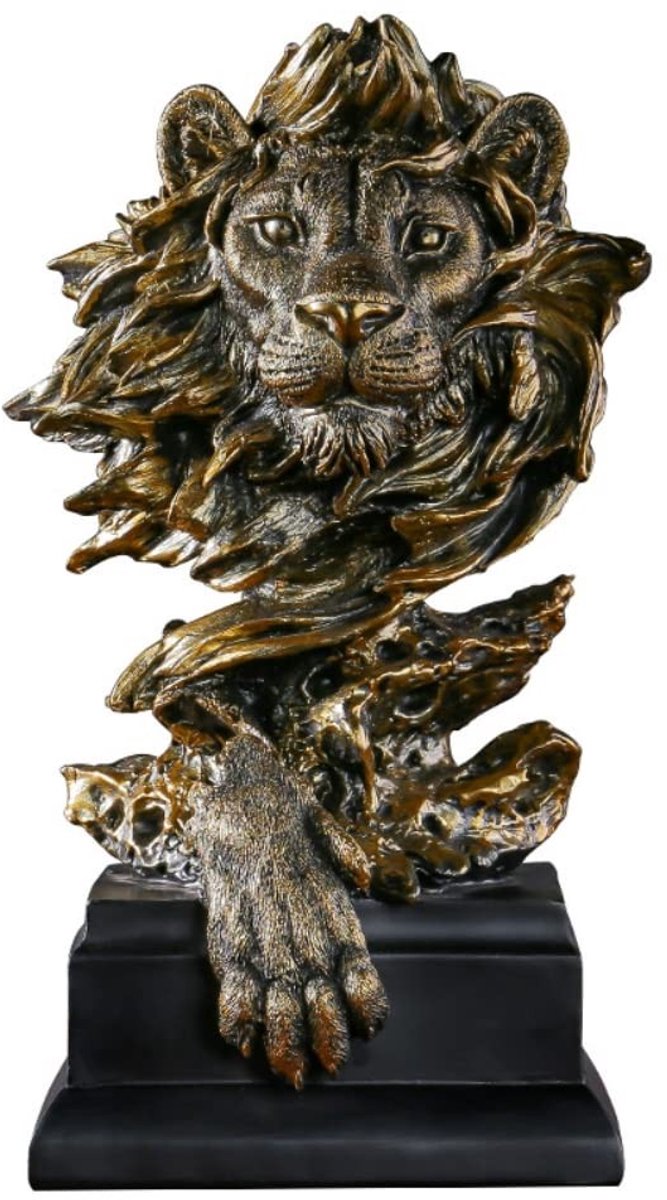 SolidKeus - Houten Leeuwenkop Beeldje voor Decoratie