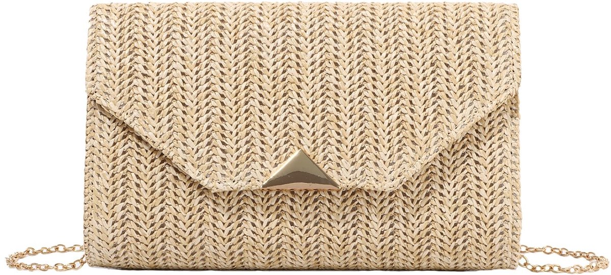 SolidKeus - Vrouwen Stro Clutch Portemonnee voor Feestjes en Reizen