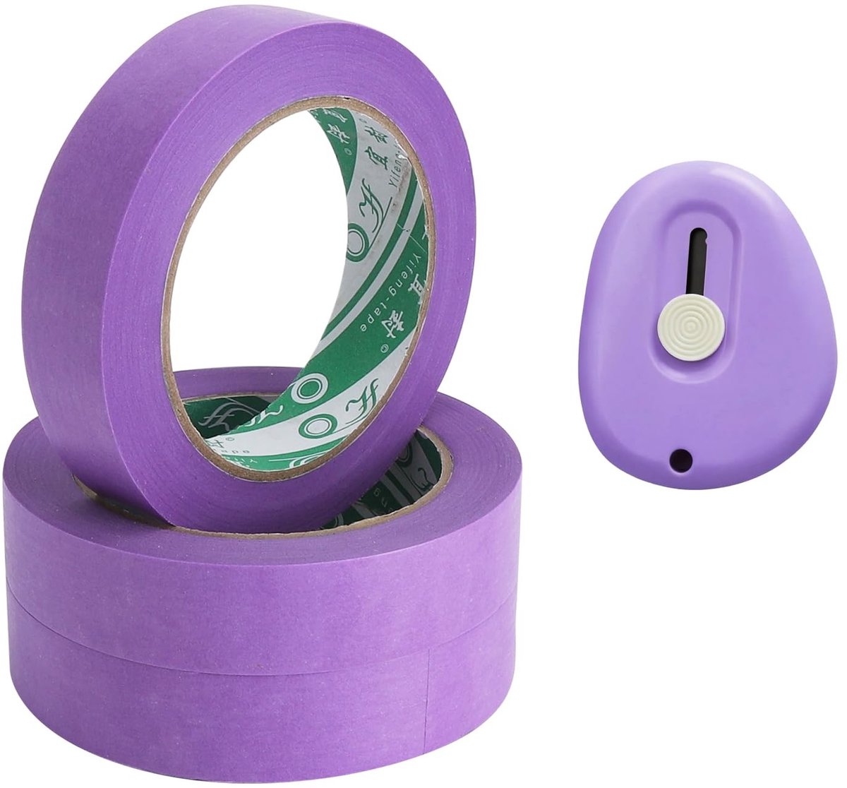 SolidKeus - Maskingtape 3 Rollen 24mm x 50m met Mini Cutter