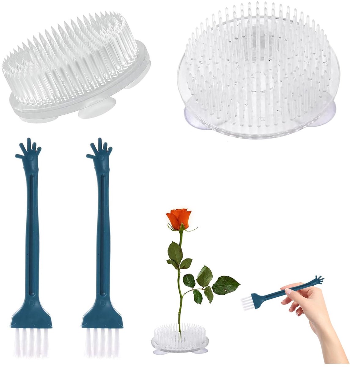 SolidKeus - Set van 2 Ronde Bloemstukken met Zuignap