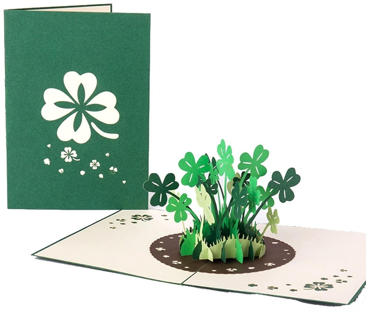 SolidKeus - 3D Klaverblad Pop-up Gelukskaart voor Diverse Gelegenheden