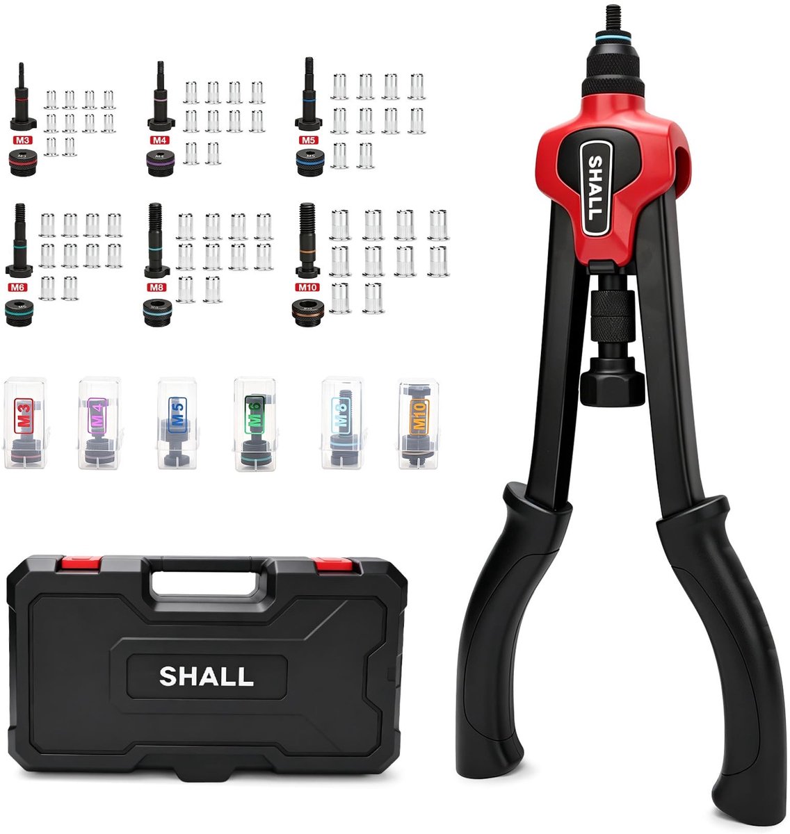 SolidKeus - 14 inch Rivet Nut Tool Kit met 60PCS Rivet Nuts