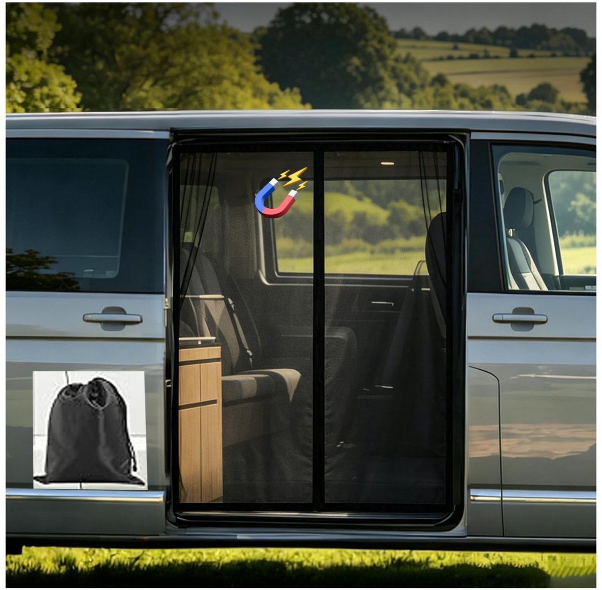 SolidKeus - Magnetisch Muggennet voor VW T5/T6 Schuifdeur