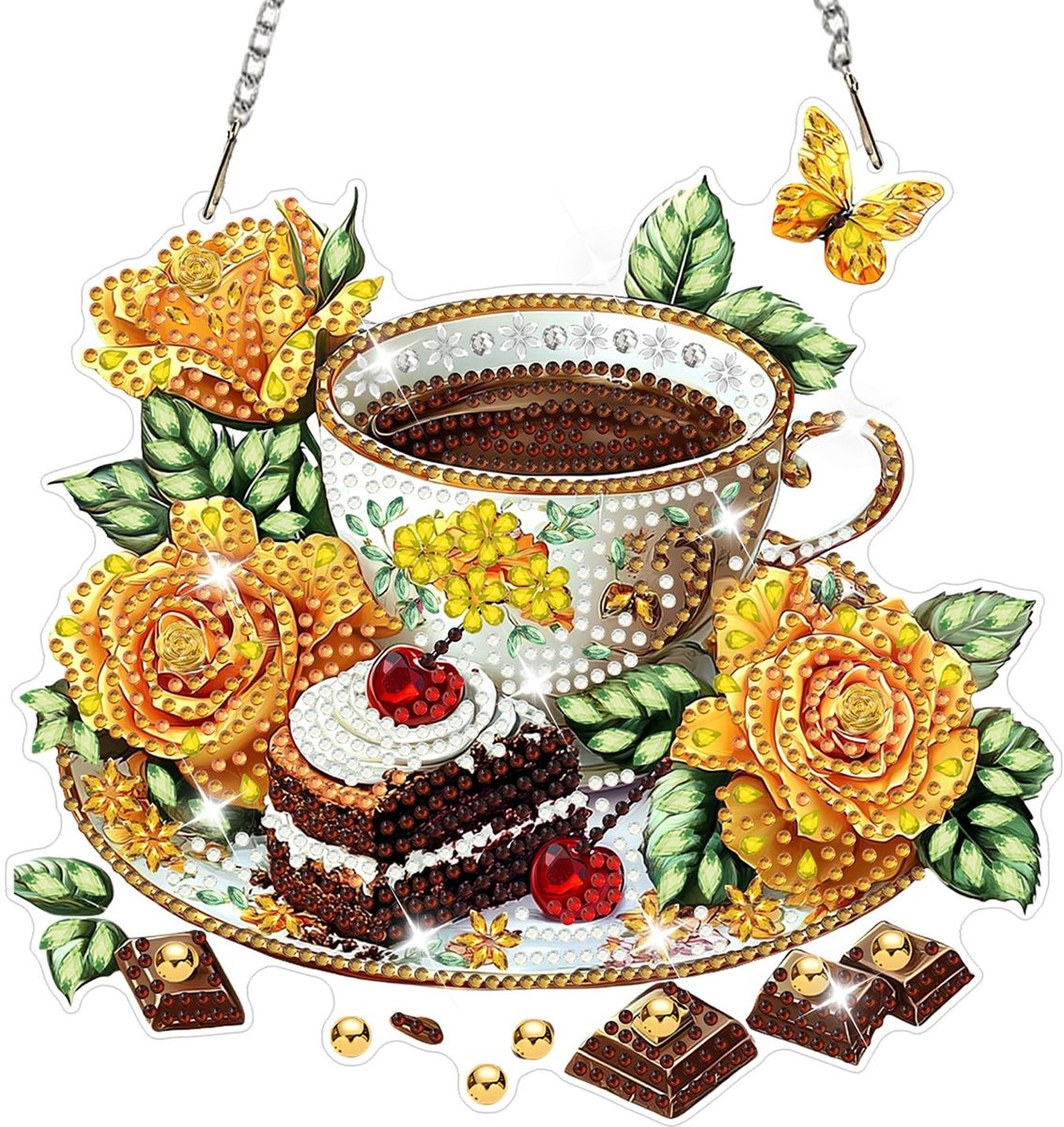 SolidKeus - Koffie en Cake Diamantschilderij voor Volwassenen
