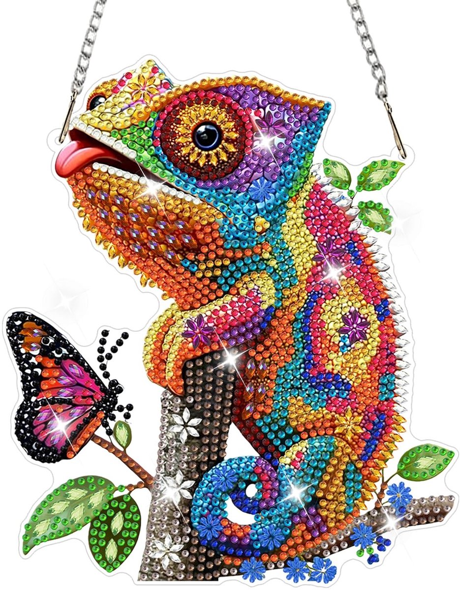 SolidKeus - Hagedis Diamantschilderij Hangset voor Decoratie