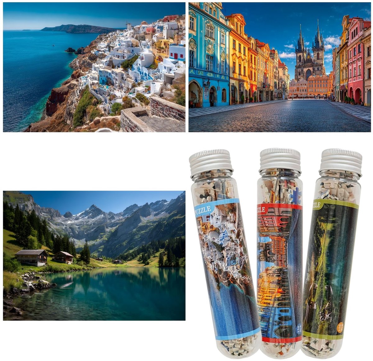 SolidKeus - Kleine Puzzels voor Volwassenen met 150 Stukjes Alpenmeren en Egeïsche Zee