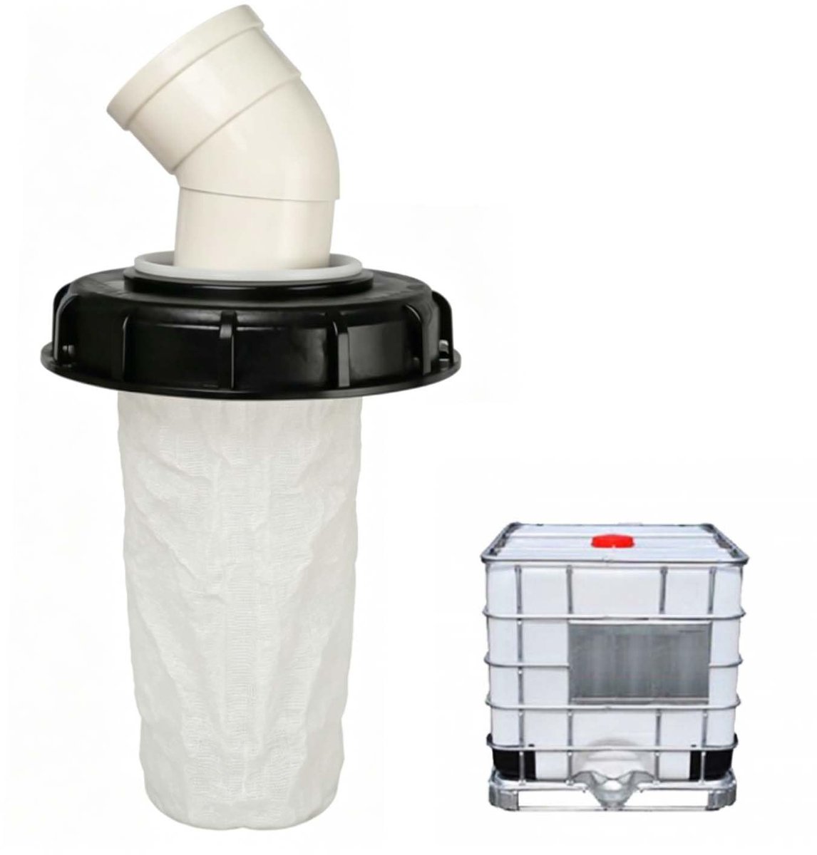 SolidKeus - IBC Dekselfilter met 45° Bocht voor Regenwatertank