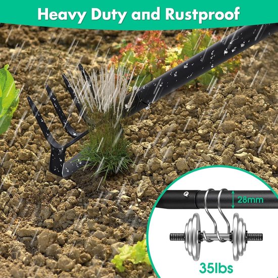 Allecto Plus - Tuinhakken voor efficiënt onkruid wieden in de tuin - Handig gereedschap met verstelbare ring en lange handgreep van 183 cm van Allecto Plus — afbeelding 5
