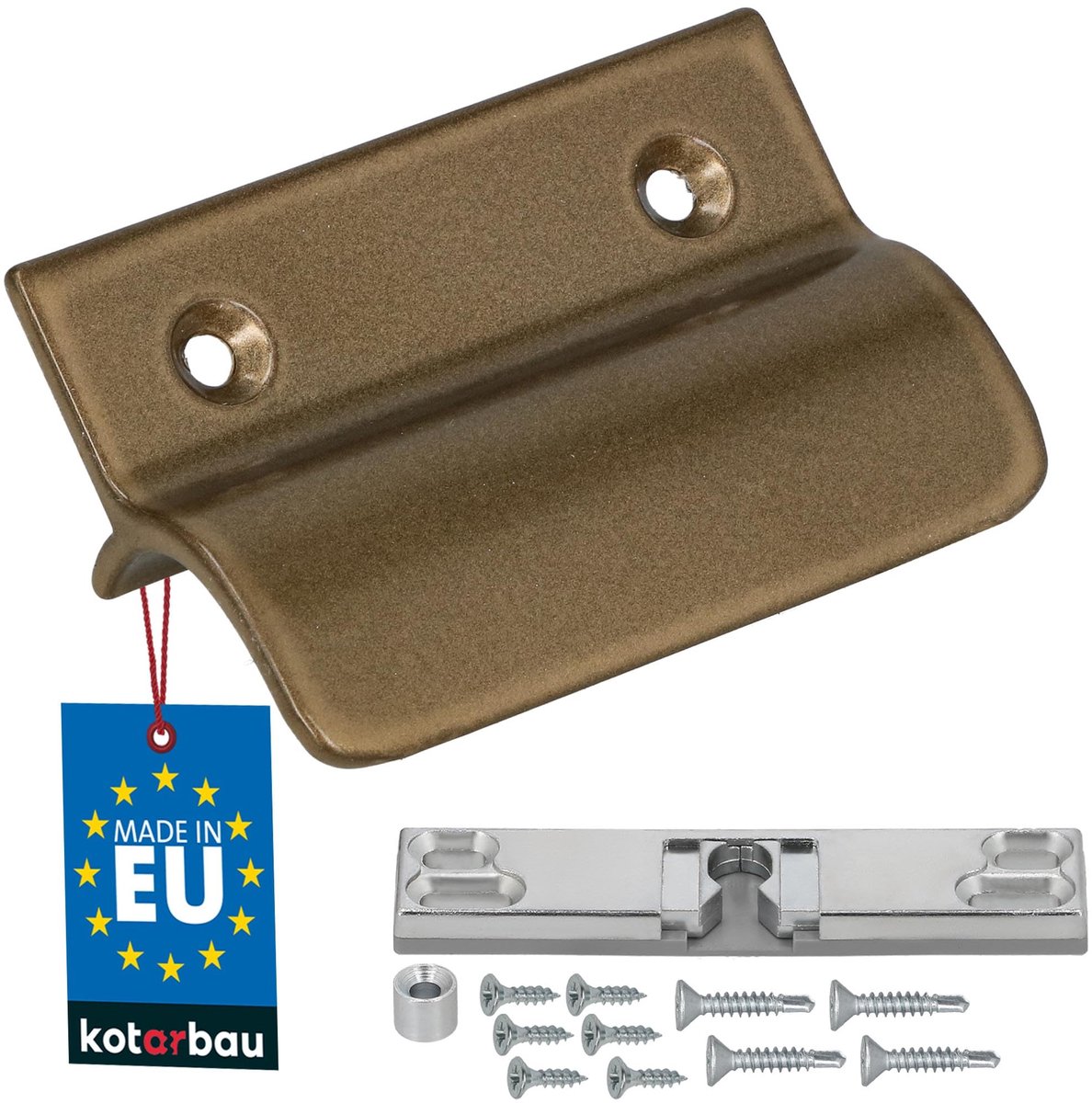 KOTARBAU® Balkondeurgreep - Terrasdeurgreep - met Balkondeur Snapper - Goud - Deurgreep Balkon - Terrasdeurgreep met Afstandhouder - Aluminium