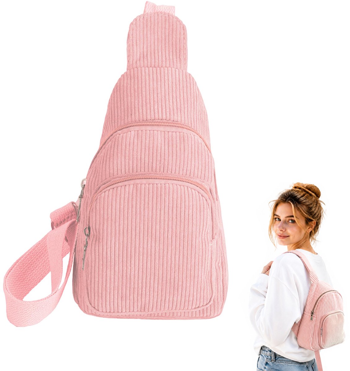 Zachte Dames Borsttas - Crossbody Tas Dames - Kleine Schoudertas Met Verstelbare Band - Casual Telefoontas Voor Reizen Winkelen En Dagelijks Gebruik - 24 x 15 x 7 cm - Roze