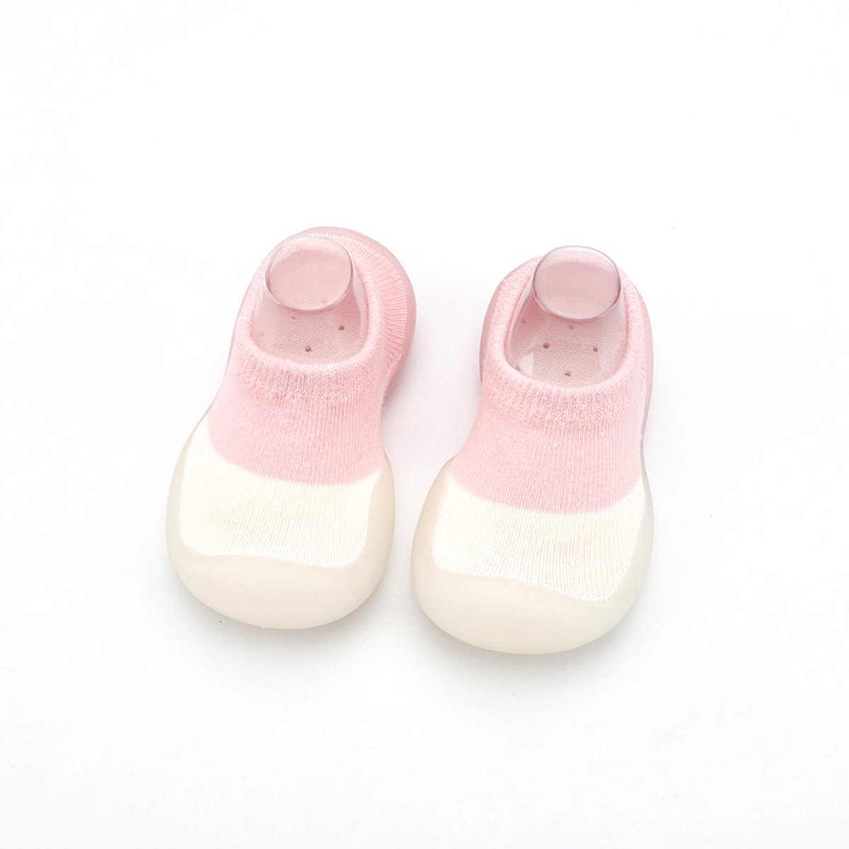 Baby slof sok maat 18/19 (binnenlengte 11,5 cm), ademend katoen voetensok met dikke rubberen antislip zool, comfortabele leerslof voor baby’s tijdens kruipen en lopen binnenshuis