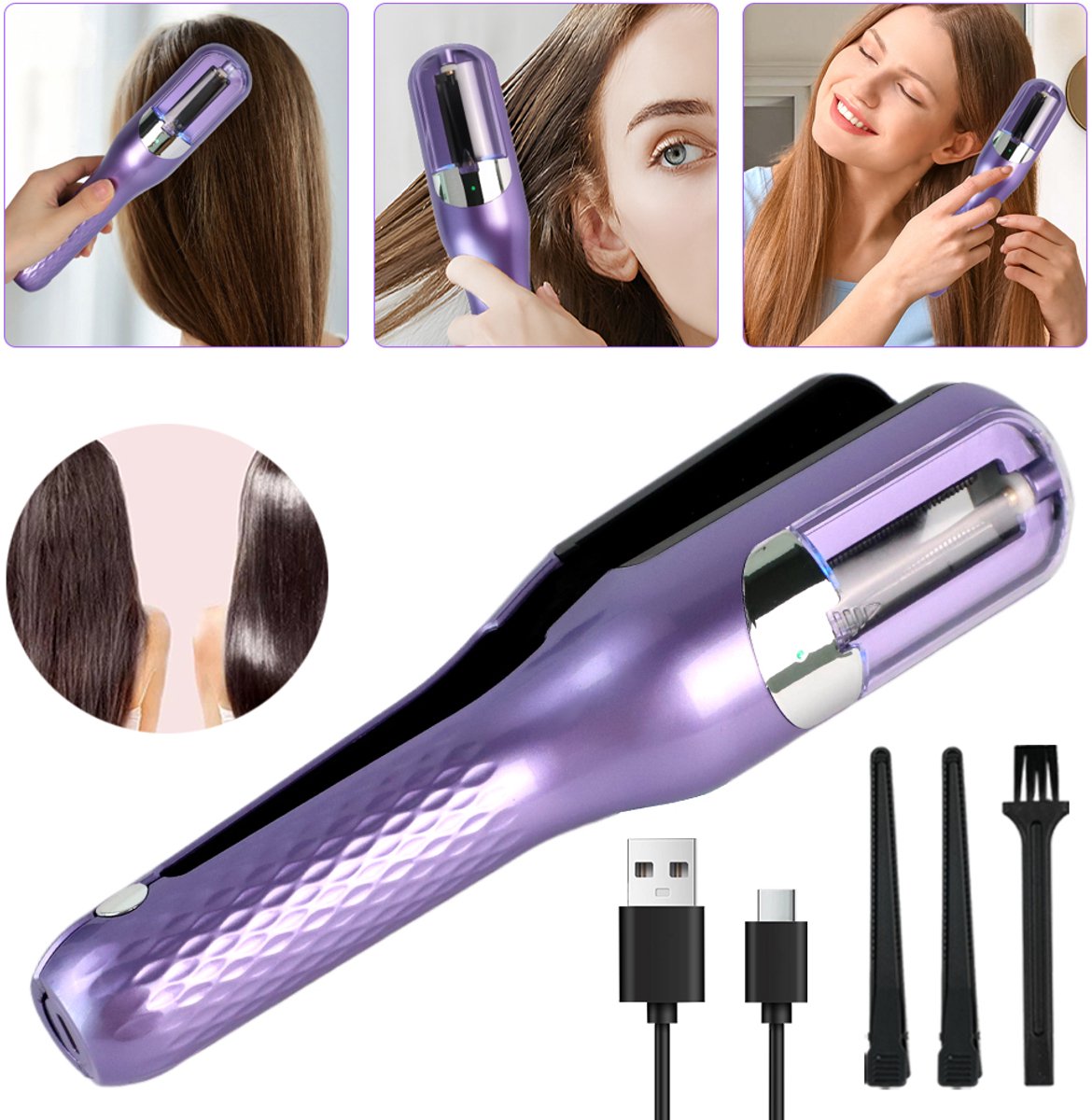 Elektrische Trimmer Voor Gespleten Haarpunten, Haarhersteltool Voor Gespleten Haarpunten, Draagbaar Mini-Haarreparatiegereedschap