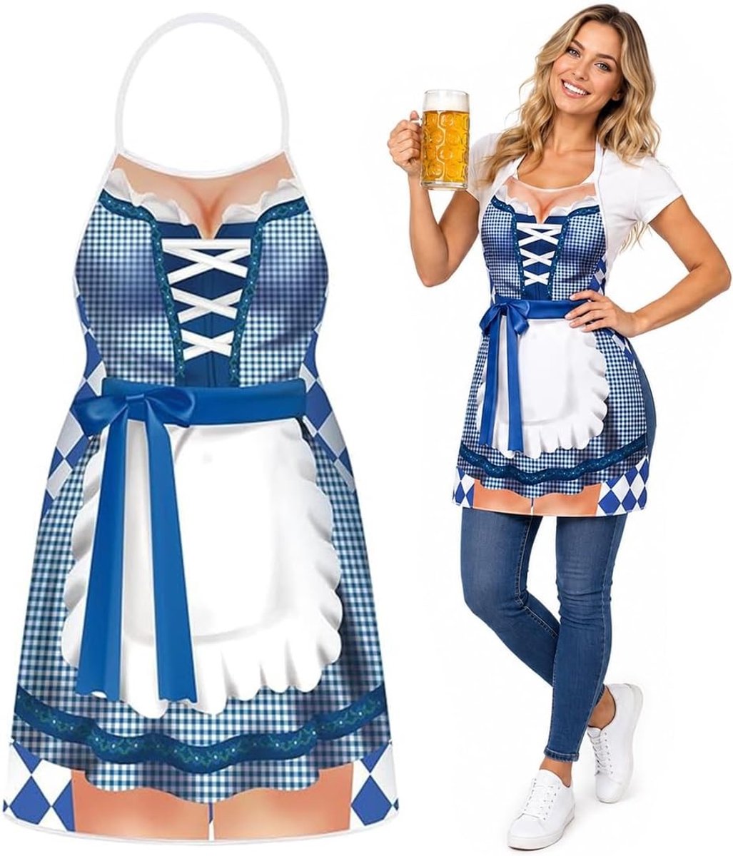 Lichtgewicht dames schort van polyester voor Oktoberfest, barbecue, cocktailparty en feestdecoratie, 1 stuk