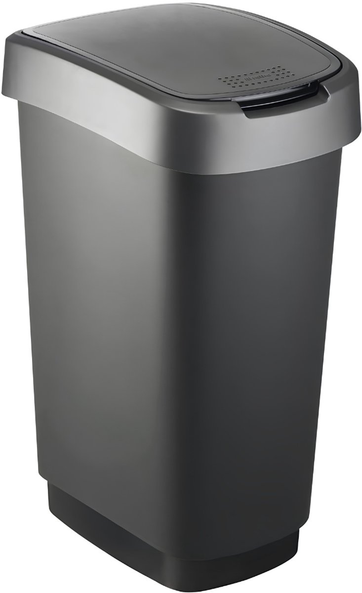 Lìon® Prullenbak - Prullenbak 30 Liter - Prullenbakken - Afvalbak - Zwart - 60cm x 30cm x 1cm