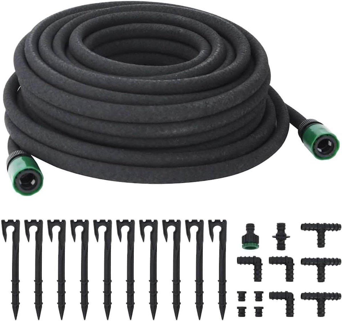 Tuinslang Rubber - Bewateringsslang Irrigatieslang - Tuin Bewateren - Gelijkmatige Irrigatie - 25 meter - Zwart