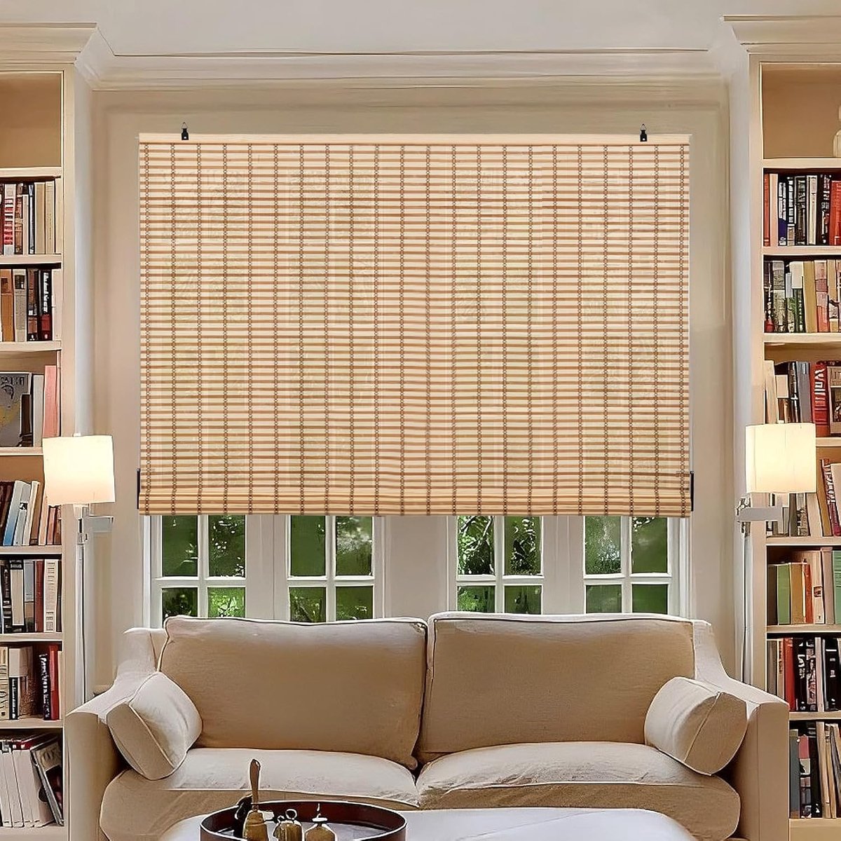 Bamboe Rolgordijn 60 x 180 cm - Opaak - Zonwering en Privacy - Flexibele Lichtbeheersing - SnelShoppen
