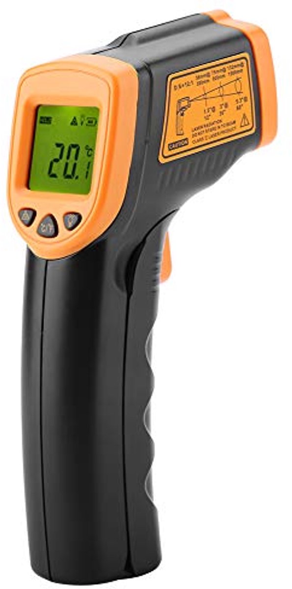 SnelShoppen - Smart Sensor AR320 Infrarood Thermometer met LCD Display, -32℃ tot 380℃, Snelle Meting, Chemische en Milieu Toepassingen