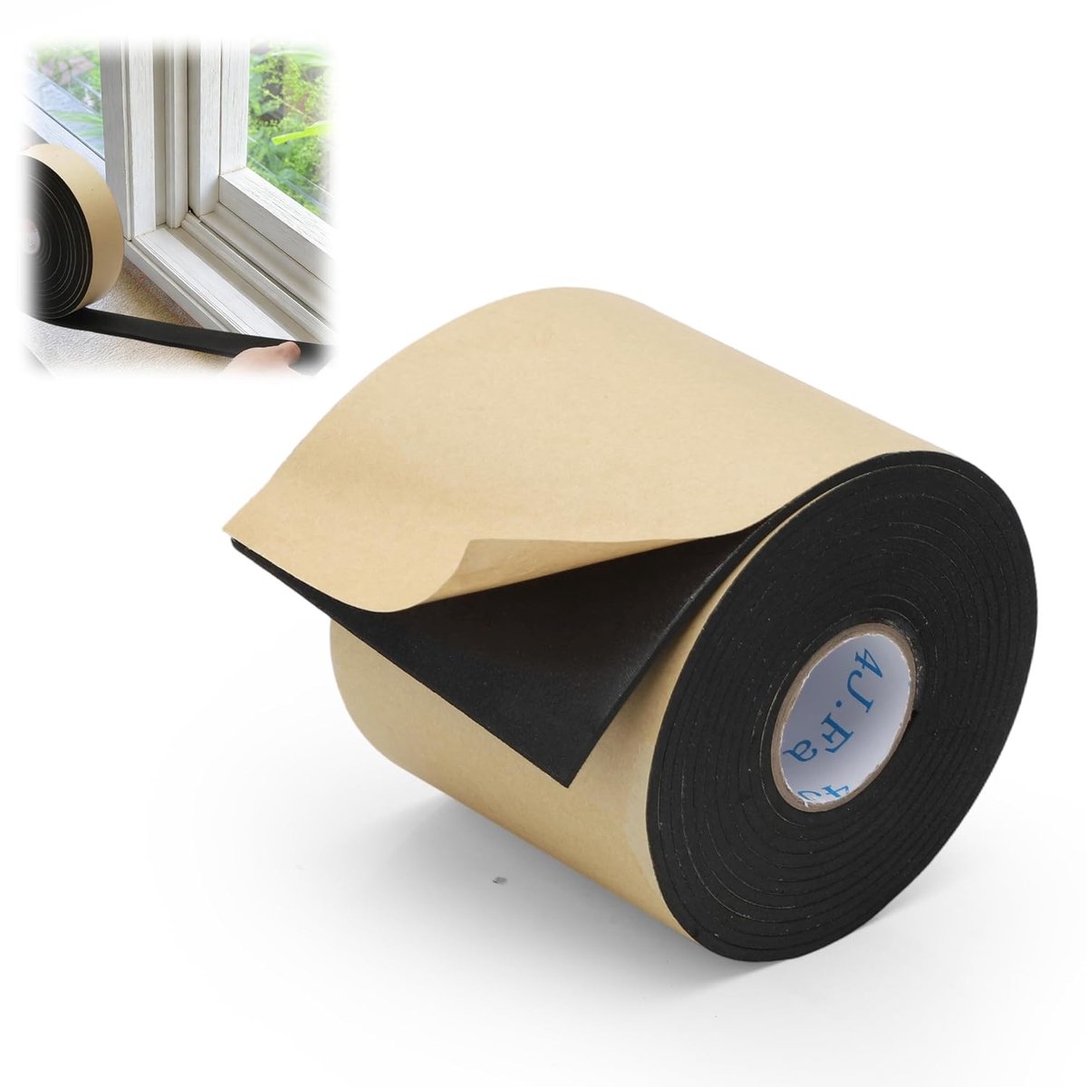 SnelShoppen - 3 m Foam Tape Neopreen, 100 mm x 3 mm, Zelfklevend Geluidsisolatie Tape, Anti-Vibratie en Schokbestendig voor Ramen, Deuren, Auto's