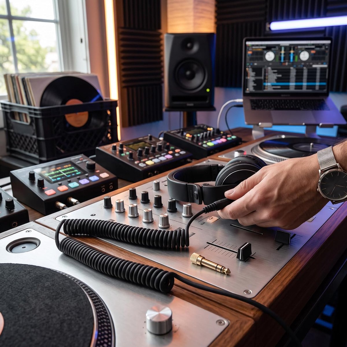 SnelShoppen - Vervangende Hoofdtelefoon Geluidskabel, Zuiver Koper Audio Kabel, Spiraalverlenging 3.5mm 6.3mm Conversieplug Naar 2.5mm Voor DJ Hoofdte