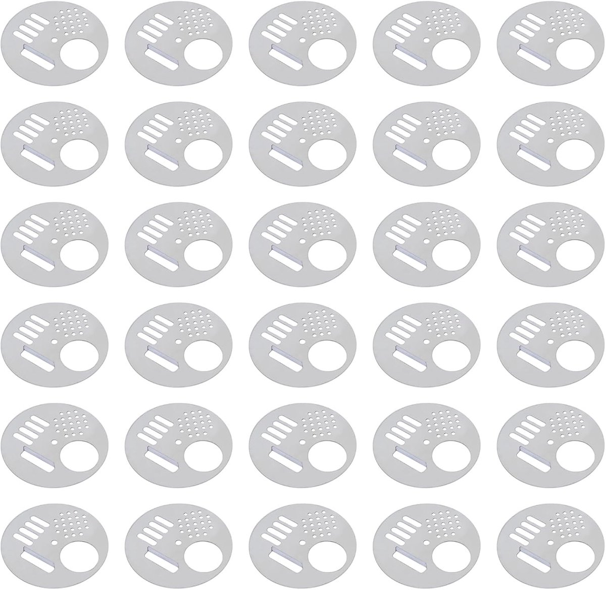 SnelShoppen - 30 Stuks RVS Bijenkorf Ingangsdeuren, Ronde Honingraat Ventilatie Deuren, Bijenhouden Gereedschap, 6.8cm Bijenkorf Schijf Set