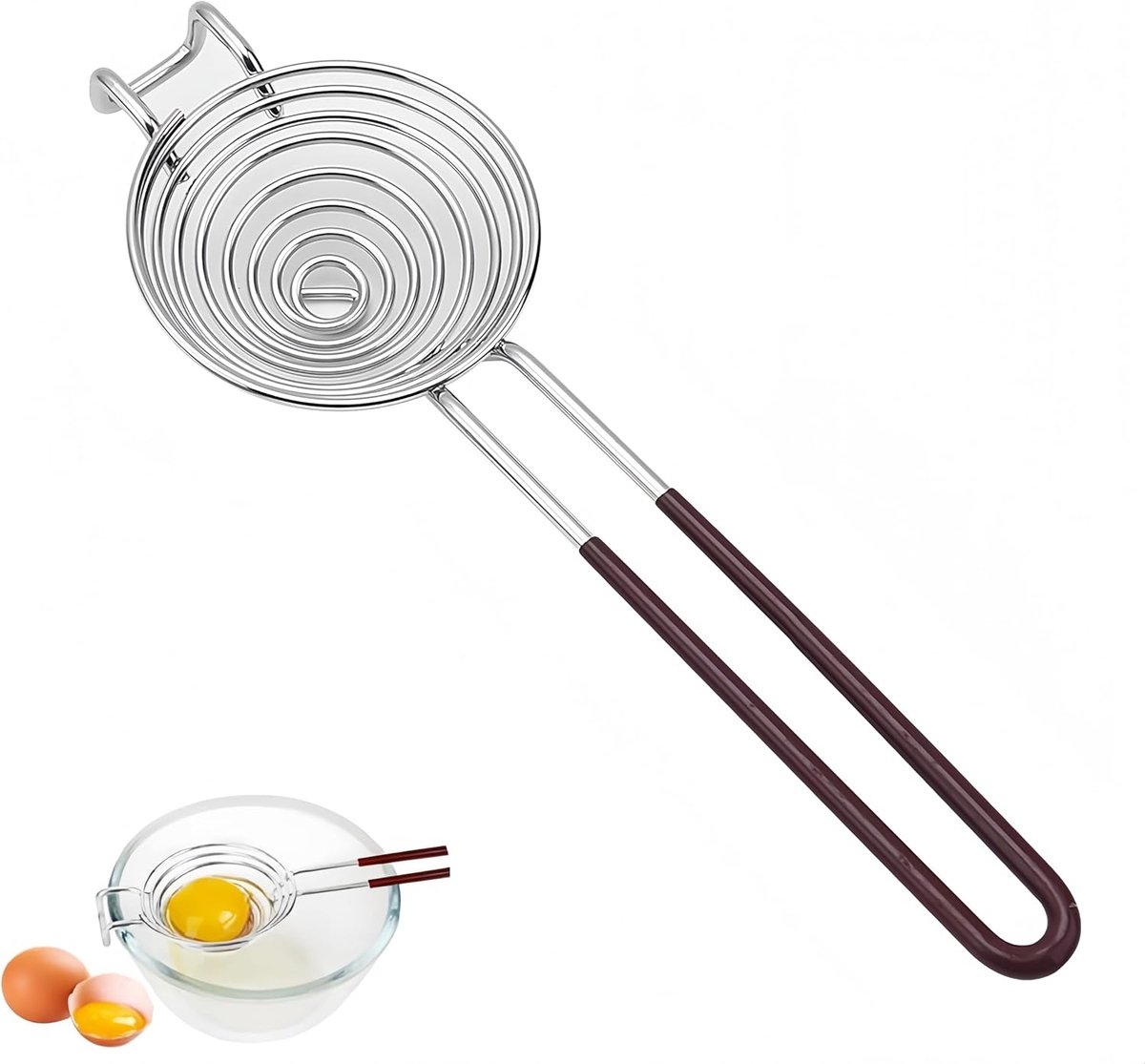 SnelShoppen - Professionele Eiwit Separator - Ideaal voor Keuken, Sport en Fitness - Hoogwaardige RVS Materialen - 2-in-1 Eiwit Scheider in Zwart en R