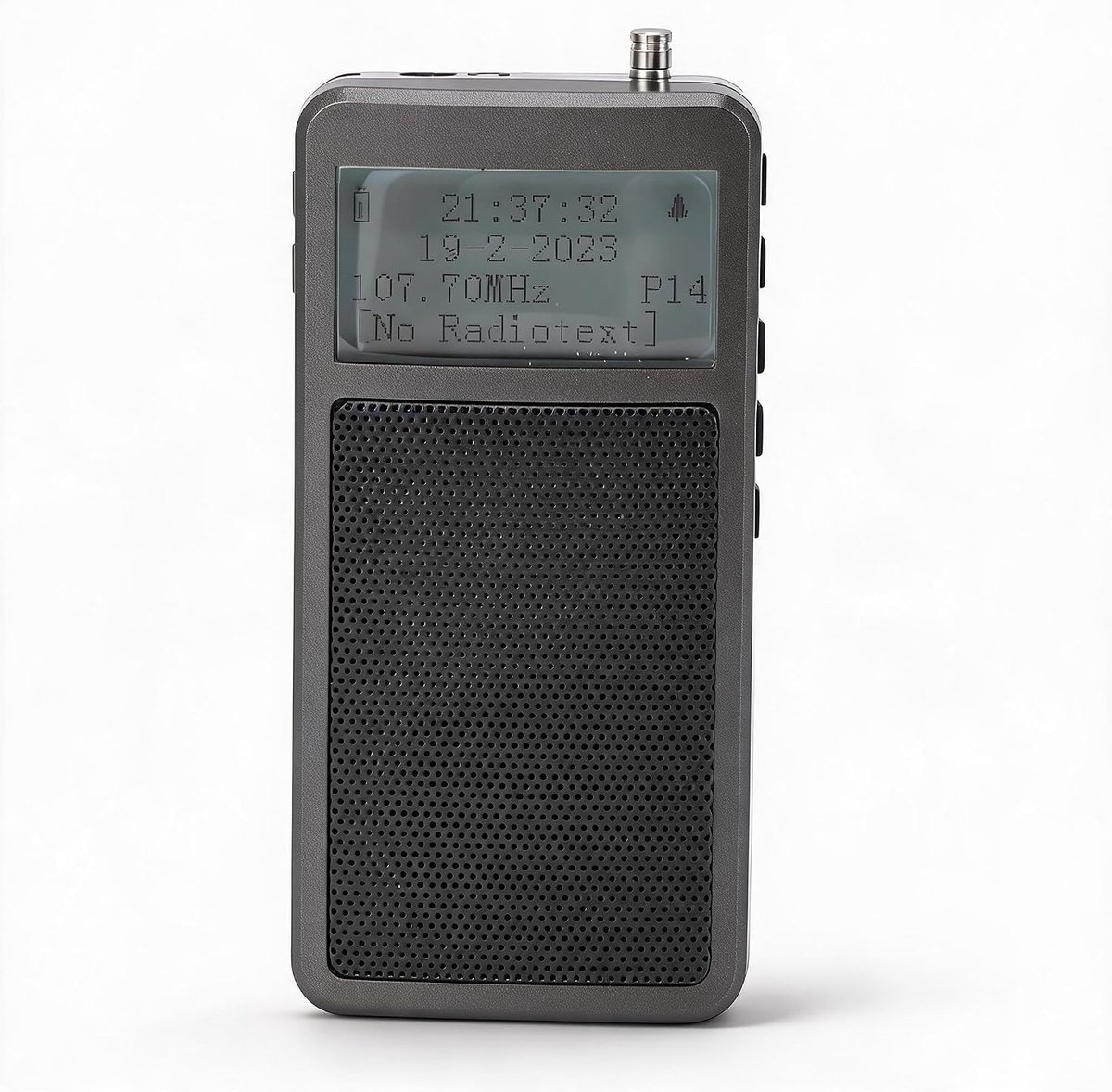 SnelShoppen - Draagbare FM Pocket Radio, Handheld Bluetooth Radio met Oplaadbare Batterij, Stereo Hoofdtelefoon Aansluiting, Backlight, Alarmklok voor