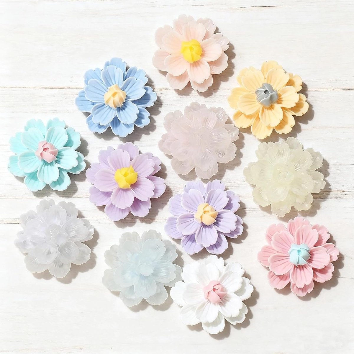 SnelShoppen - 24mm Cake Decoratie Bloemen, 40 Stuks Kersenbloesem en Margriet Taart Decoratie, Willekeurige Kleuren, Decoratieve Accessoires, Kleine H