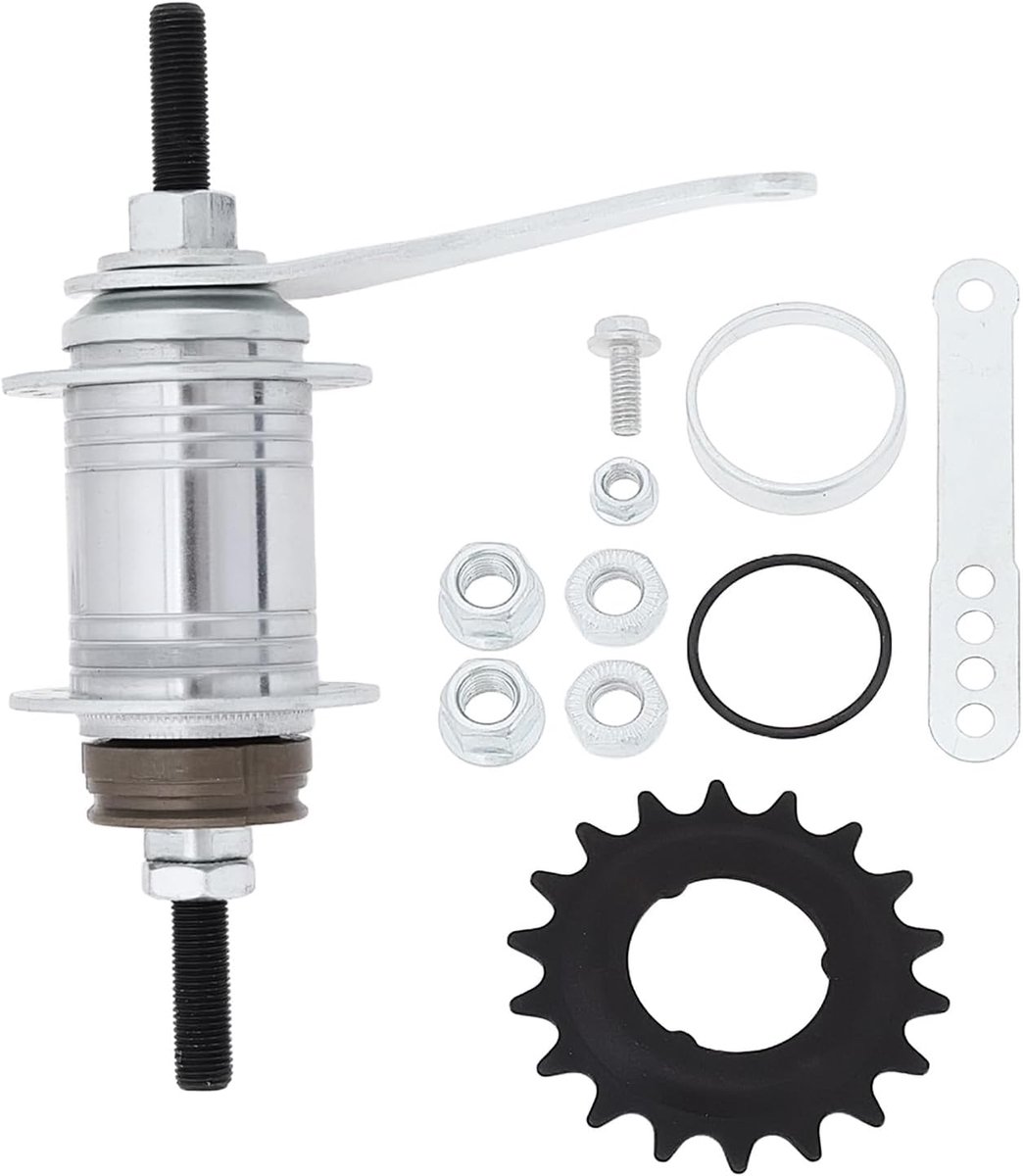 SnelShoppen - Achterremnaaf Reverse Remnaaf 38.5mm - Betrouwbaar en Soepel Remmen voor Fietsen - Inclusief Adapter 1.5-inch - 109mm Achterbreedte en 1