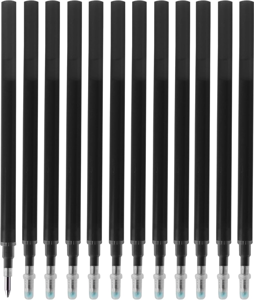SnelShoppen - Gelpen Navullingen Zwart, Wasbaar, 0.7 mm, 12 Stuks Hoogwaardige Navullingen voor Vullingen, Vloeibaar Schrijven en Sneldrogend