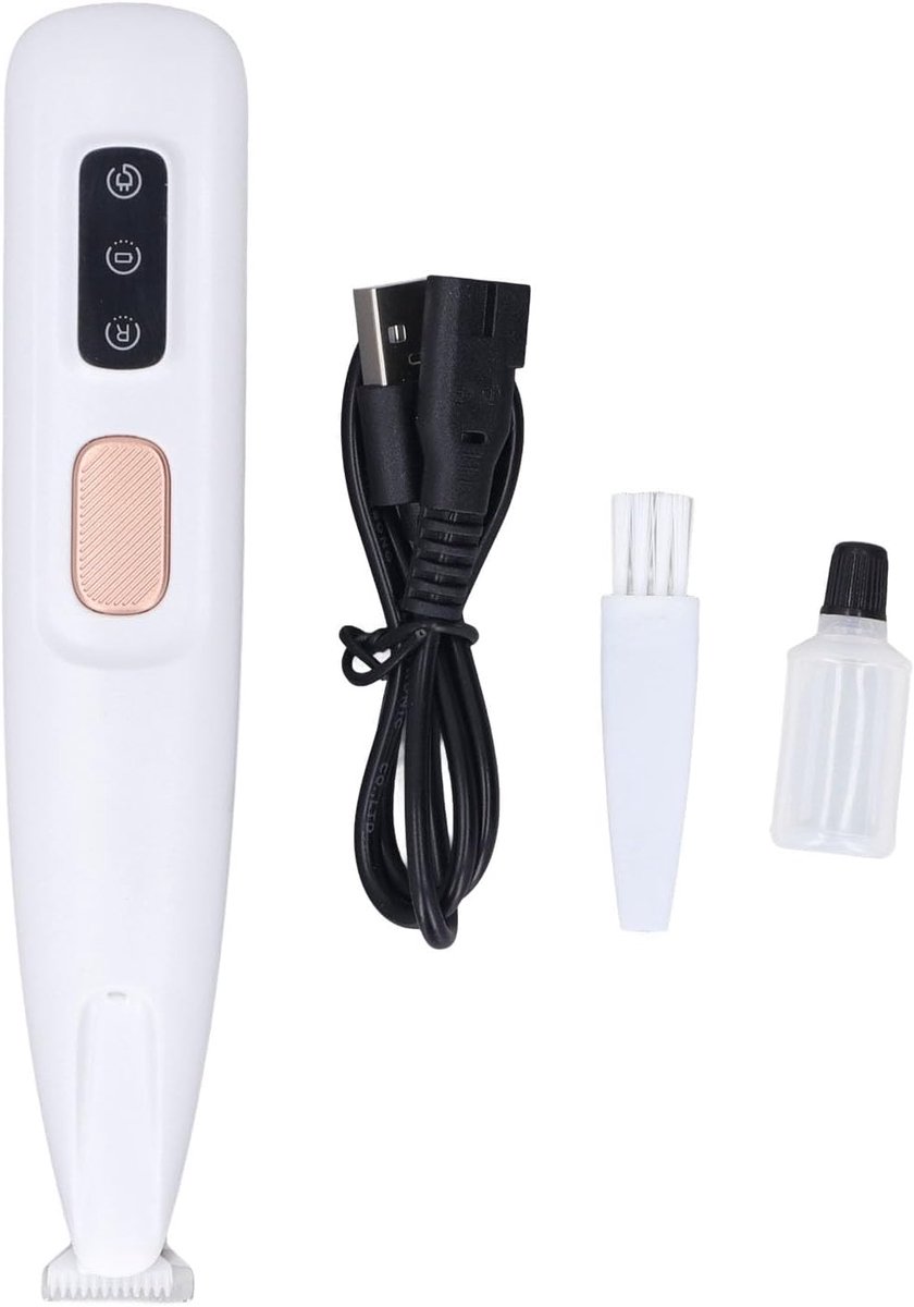 SnelShoppen - Elektrische Kattenharen Trimmer, Huisdier Knipper met LED Licht voor Veilige en Efficiënte Verzorging, Laag Geluid, Oplaadbare 500mAh Ba
