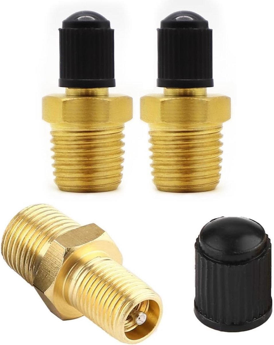 SnelShoppen - 2 stuks 1/4 inch NPT Koperen Ventiel, Messing Luchtcompressor, Auto Ventiel, Tank Vul Ventielen, Test Ventiel, Banden Ventiel, Velgen Ve