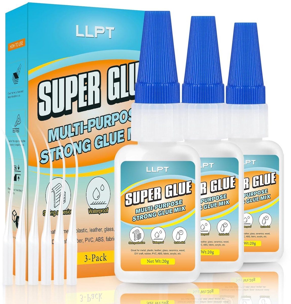 SnelShoppen - Super Lijm Net 20 g Transparante Multi-Doel Lijm met Anti-Verstoppen Snel en Sterk voor Plastic, Metaal, Glas, Leer, DIY, Verpakking van