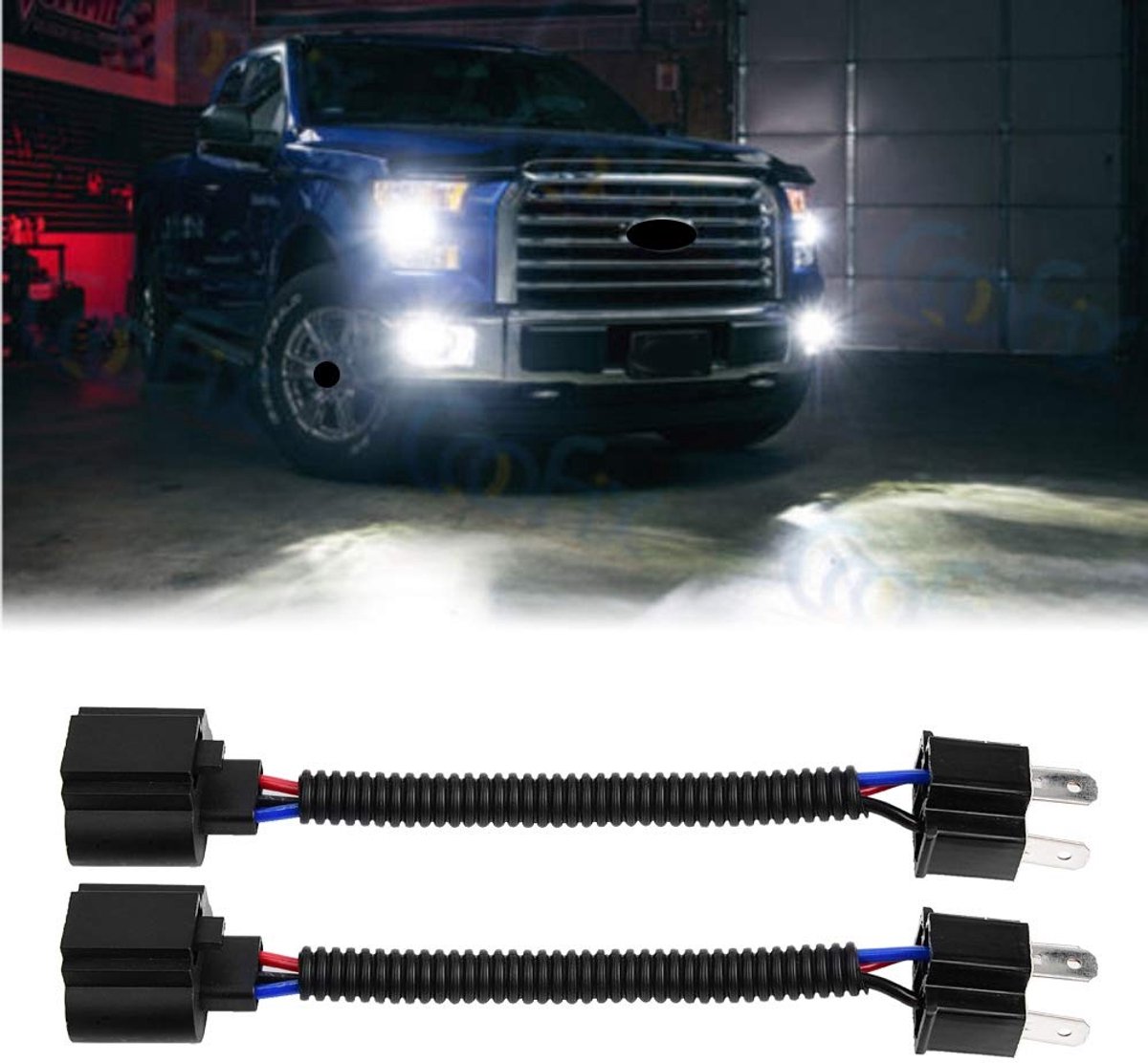 SnelShoppen - 2 Stuks H4 Plug naar H13 Socket Pigtail Draad Adapter, Auto Pigtail Draad Harnas Adapter voor Hoofd- en Mistlampen, Eenvoudig in Gebruik