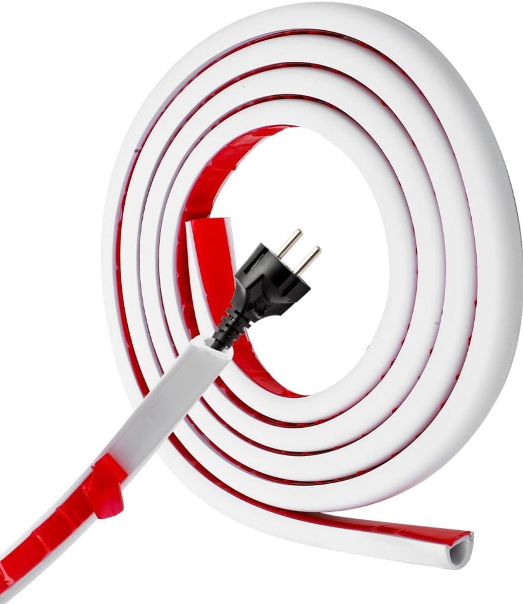 Mini kabelgoot - zelfklevend - flexibele kabelgoot - bescherming voor kabels - 6 meter - ShopVlot