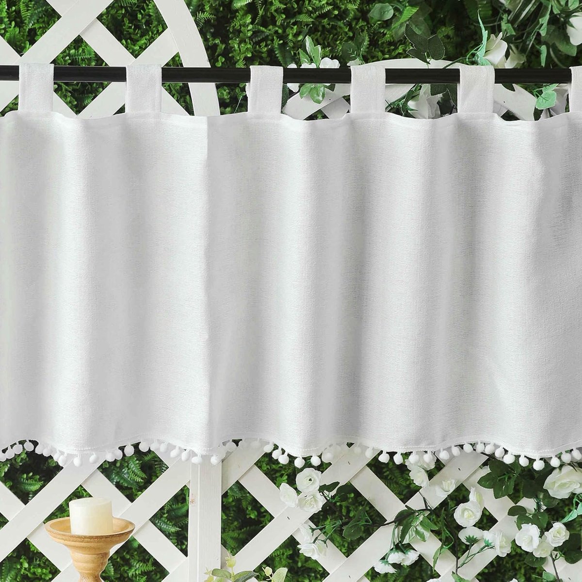 SnelShoppen - Keuken Gordijn Dikke Garens Half Gordijn Polyester Raam Kort Gordijn Voor Badkamer Kelder Woonkamer Café 40 x 100cm