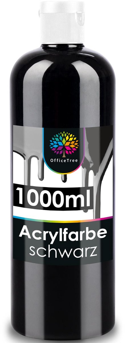 OfficeTree Acrylfarbe 1 Liter schwarz