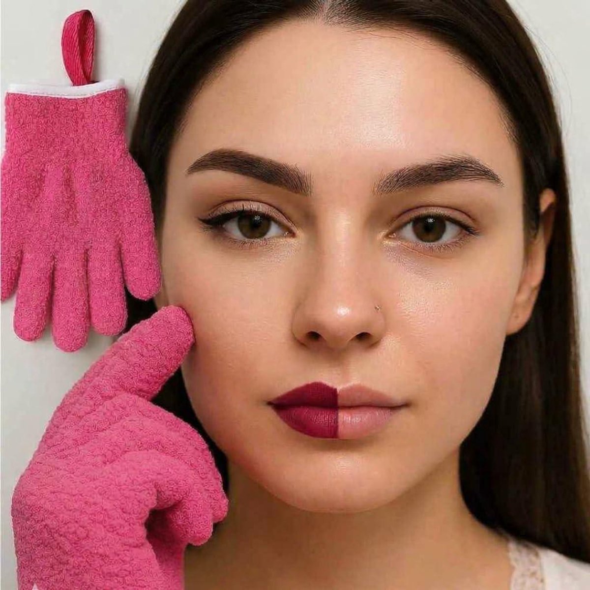 Make-up Remover Handschoenen - Gezichtsdoekjes Wasbare Pads - Make-up Verwijderen - Alleen Water Nodig - 20 x 12 cm - Wit